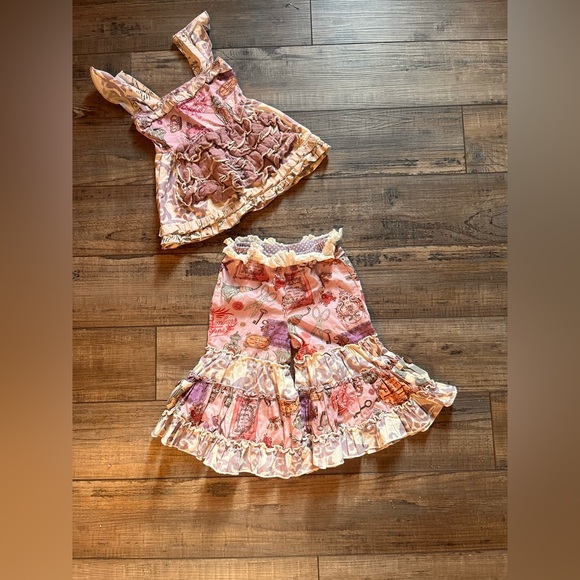 Mustard Pie Other - Mustard Pie Pink and Cream Skirt Set